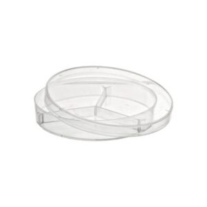 Piastra di Petri in polistirene Ø mm 90 a 3 settori ventilata 3 tacche asettica cf.500 pz. PDIP-093-500