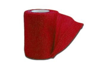 Benda elastica coesiva in TNT dim.mt 4,5x10 cm rosso cf.10 rotoli - 34739