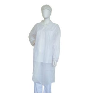 Camice monouso per visitatore bianco taglia unica cf.10 pz. - COAP-002-010