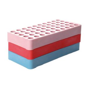 Rack per criotubi in pp dim.mm 25x208x93 per 50 tubi ml 2 Ø max mm 12 colore blu - RRTH-B50-001