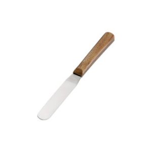 Spatola con manico in legno lama flessibile acciaio inox mm 100x100x20 - SPWS-100-001