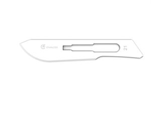 Lama per bisturi monouso sterile singola figura 21 cf.100 pz. - 27025