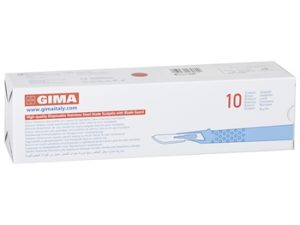 Bisturi acciaio inox monouso sterile singolo figura 10 cf. 10 pz. - 27060