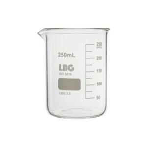 Bicchiere graduato con becco forma bassa in vetro borosilicato ml   25 cf.12 pz. - BKL3-025-012