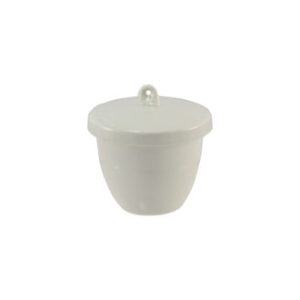 Crogiolo in porcellana forma media con coperchio Ø mm 35x30 ml  15 cf.6 pz. - CRMC-015-006