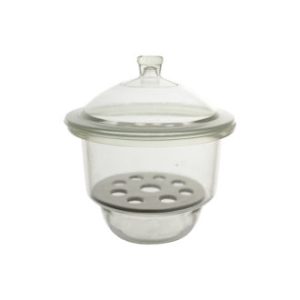 Essiccatore in vetro con coperchio a pomolo Ø mm 150 con piastra - DE01-150-002
