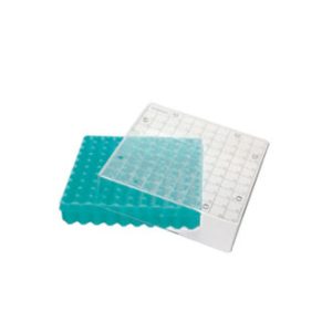Rack per criotubi in pc dim.mm 52x133x133 a 100 posti colore verde - FBXP-C10-001